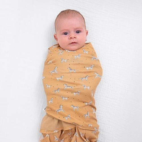 HALO 100% Cotton Sleepsack Swaddle, 3-Way Adjustable Wearable Blanket, TOG 1.5, Serengeti Zebra, Newborn, 0-3 Months