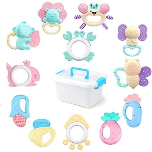 Teethers,Baby Teeth Chewing Toys, Baby Teething Supplies, Baby Toys 6-12 Months, (12pcs)