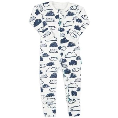 Two-Way Zip Baby Sleep and Play, Footless with Fold Over Foot Covers, 100% Cotton, Unisex Onesie Romper for Boys and Girls