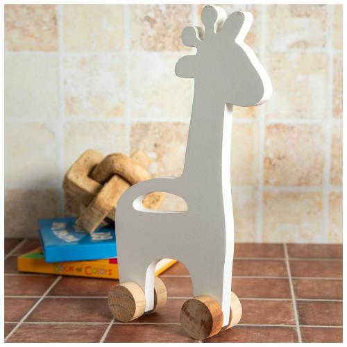 Giraffe Rolling Wood Decor