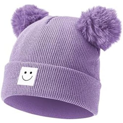 Baby Beanie Hat Toddler Infant Winter Knitted Hat Kids Soft Warm Pom Pom Beanie Cap for Boys Girls