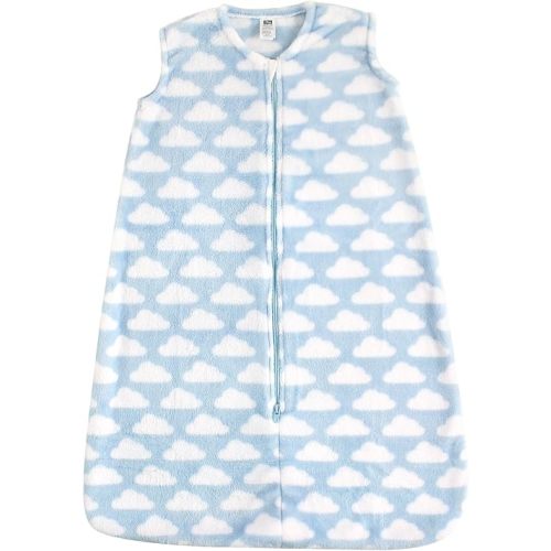 Hudson Baby Unisex Baby Plush Sleeping Bag, Sack, Blanket, Blue Clouds Plush, 0-6 Months
