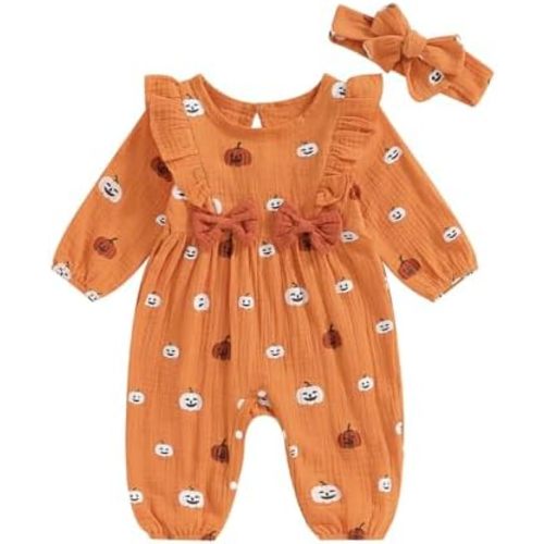 Halloween Newborn Baby Girl Clothes Infant Long Sleeve Romper Jumpsuit Bodysuit Christmas Outfits