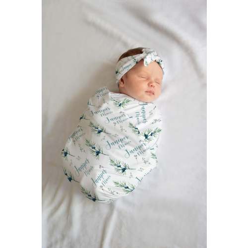 Personalized Baby Swaddle Blanket, Juniper Girl F74