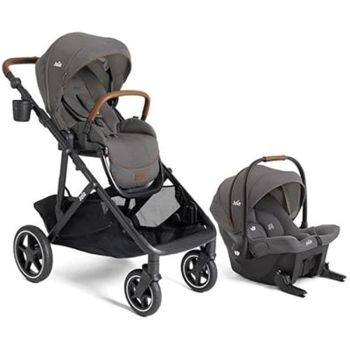 Joie Chive Single-to-Double Stroller & Mint Latch Car Seat Travel System