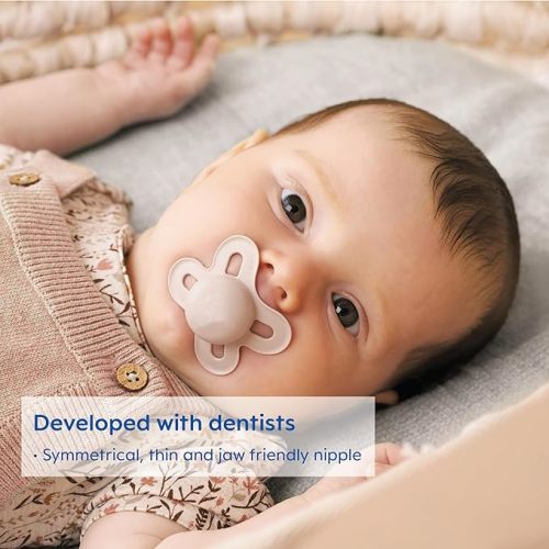 MAM Original Start Matte Newborn Baby Pacifier, Best Pacifier for Breastfed Babies, Sterilizer Case, Boy, 0-3 (Pack of 2)