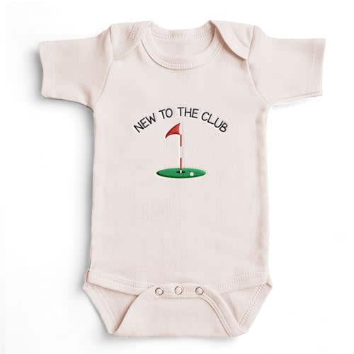 Embroidered New to the Club Baby Bodysuit - Embroidered Golfer Newborn Gift, Daddy's Golfing Buddy, Pregnancy Announcement Misc 174