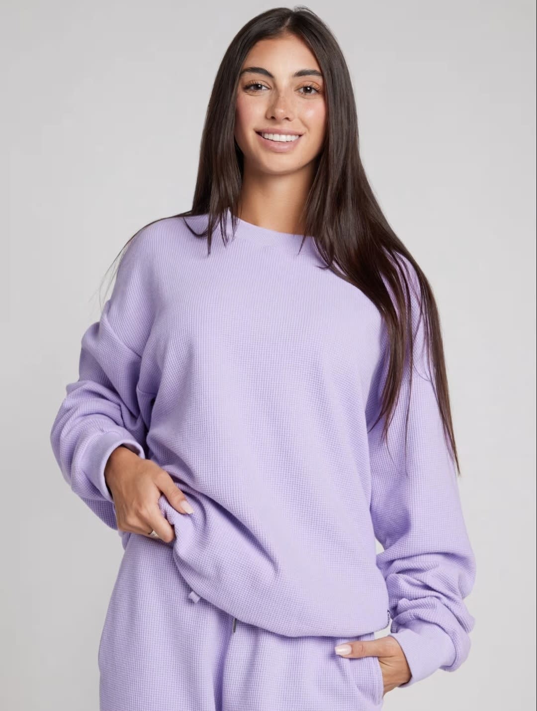Waffle Lounge Long Sleeve | Waffle Knit Long Sleeve Shirt | Comfrt