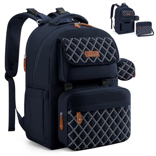 Maelstrom Diaper Bag Backpack - Expandable Large Baby Bag for 2 Kids/Twins Baby Stuff (45L MAX), with Removable Cross Body Bottle Bag for Mom/Dad,Stylish Nappy Bag Gift for Boys/Girl-Navy Blue