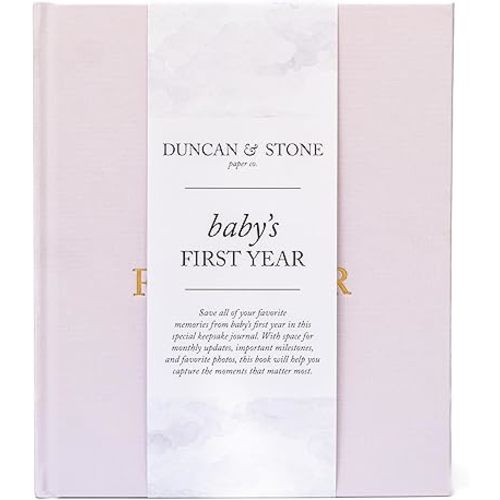 Baby First Year Book - Heirloom Keepsake Baby Memory Book to Record Important Milestones, Photos & More - Baby Journal Book(Lilac,112 Pages)