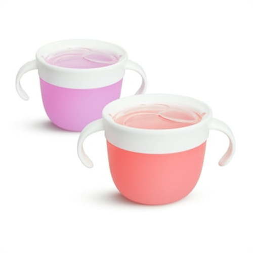 Munchkin® Snack Catcher, Holds up to 9 oz, Pink/Purple, Unisex, 2 Pack