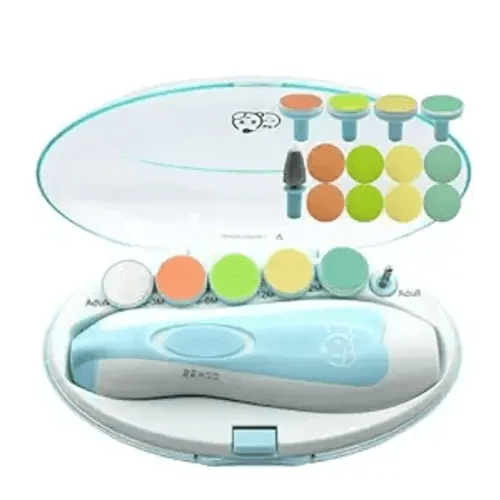 Royal Angels Baby Nail File 21 in 1, Safe Electric Baby Nail Buffer, Extra 13 Replacement Tools, Baby Nail Kit, Baby Nail Trimmer, Newborn Toddler Toes and Fingernails Clipper, Trim and Polish (Blue)