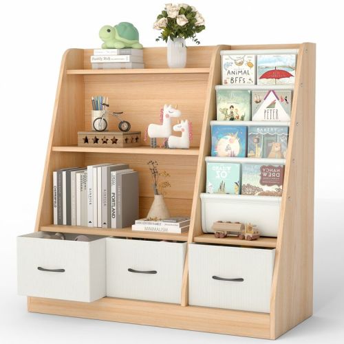 SUGIFT Kids Bookshelf & Toy Storage Organizer