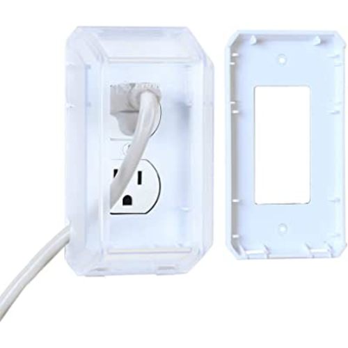 EUDEMON Baby Safety Electrical Outlet Cover Box Childproof Large Plug Cover for Babyproofing Outlets Easy to Install & Use (Transparent)