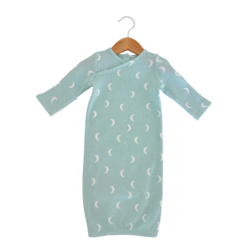 Organic Waffle Gown, Light Blue Moon