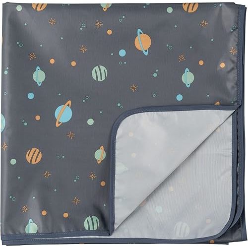 Tiny Twinkle Mess-Proof Splat Mats for Under high Chairs or Table Cover Art Projects for Baby and Toddler - Waterproof, Washable Floor or Table Splash mat 51" x 51" (Space)