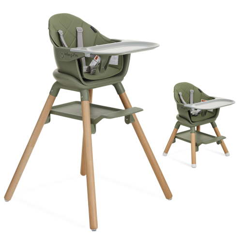Dream On Me Nibble Nest 3-in-1 Highchair, Green
