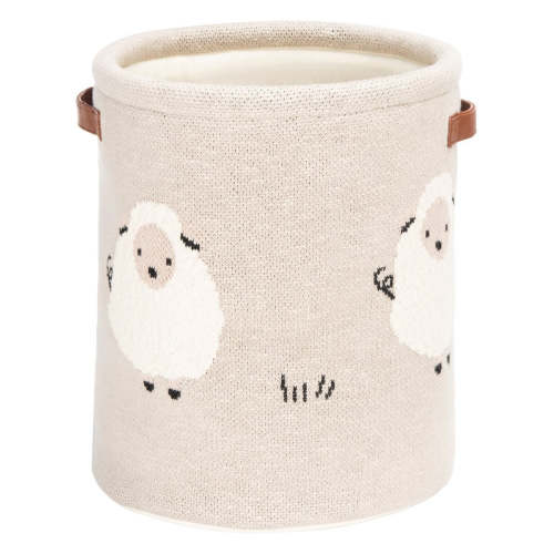 Kibbles Adorable Grey Cotton Storage Basket for Nursery - Perfect for Toys, Laundry & Blankets