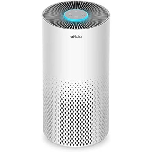 Afloia Air Purifiers for Home Bedroom Large Room Up to 1076 Ft², True HEPA Filter Air Purifier for Pets Dust Pollen Allergies Dander Mold Odor Smoke, 22dB&7 Color Light, Kilo White