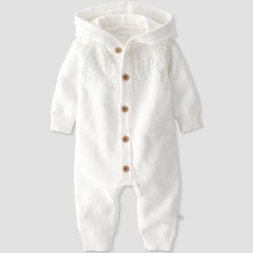 Little Planet By Carter's Organic Baby Hooded Sweater Jumpsuit - Cream 12M