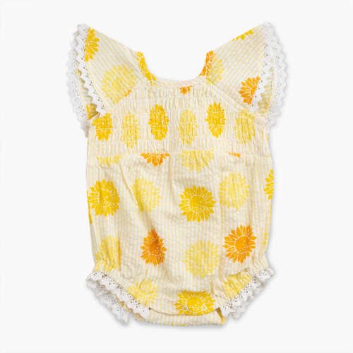 Smocked Bubble Romper - Organic Baby Clothes - Monica + Andy