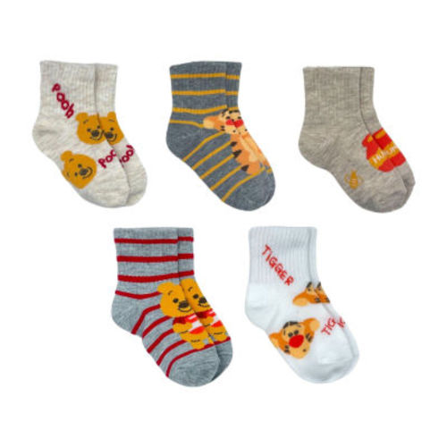 5 Pair Winnie The Pooh Crew Socks Boys