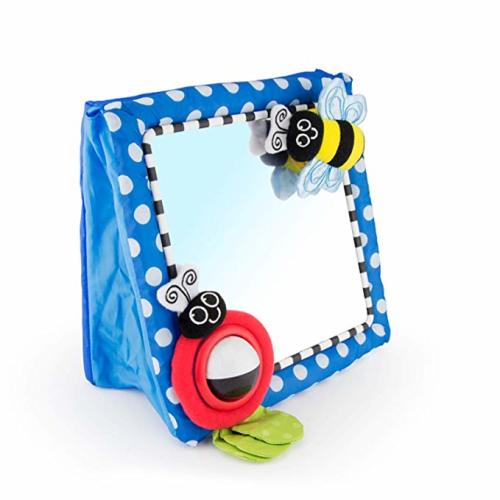 Sassy Tummy Time Floor Mirror  |  Developmental Baby Toy  | Newborn Essential for Tummy Time  |  Great Shower Gift - Tummy Time Mirror