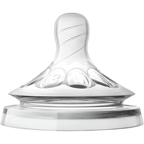 Philips Avent Natural Baby Bottle Nipple, Medium Flow Nipple 3M+, 2pk, SCF653/23
