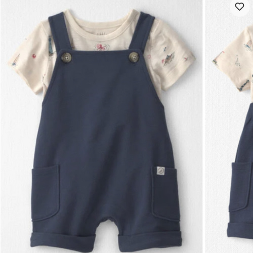 Baby 2-Piece Organic Cotton Shortall Set in Coastal Vacation - Little Planet | Carter's