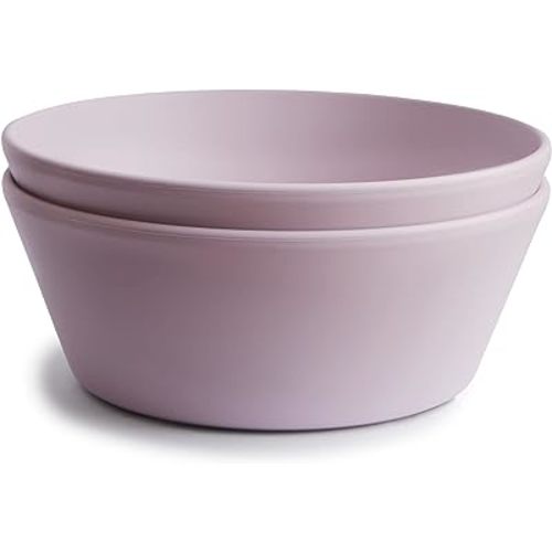 mushie Round Dinnerware Bowls for Kids | Made in Denmark, Set of 2 (Soft Lilac)