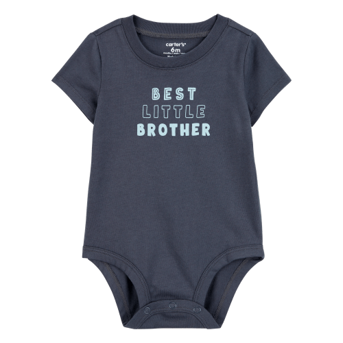 Baby Best Little Brother Short-Sleeve Bodysuit - Blue - Carter's | Carter's