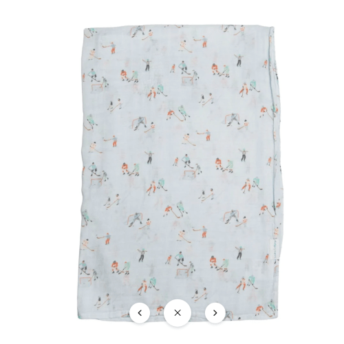 Luxe Muslin Swaddle - Ice Hockey by Loulou Lollipop – Pacifier Kids Boutique