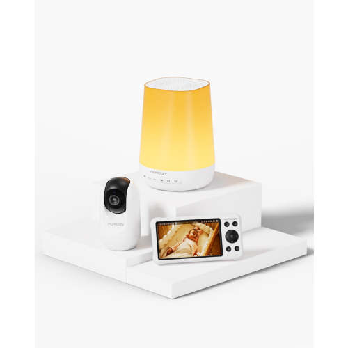 Baby Monitor with Motion Alert + App-Controlled Sound Machine | Night Light Bundle