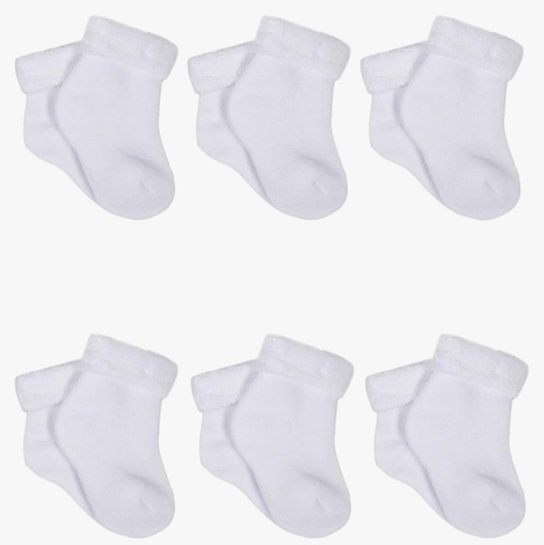 6-Pack White Terry Socks