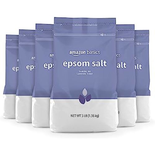Amazon Basics Epsom Salt Soaking Aid, Lavender Scented, 3 Pound, 6-Pack (Previously Solimo)