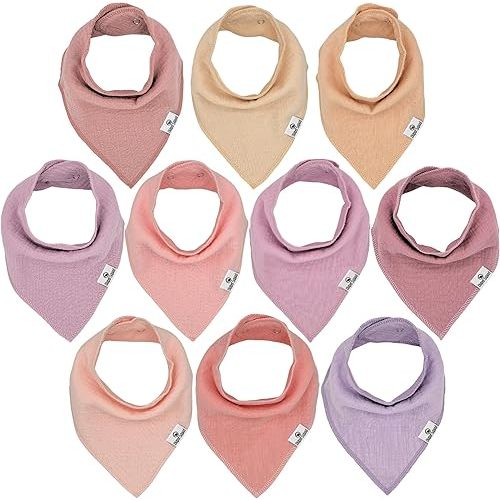 DiaperSquad's Baby Bibs for Drooling and Teething, Bibs for Boys, Baby Girl - Solid Cotton Baby Drool Bibs