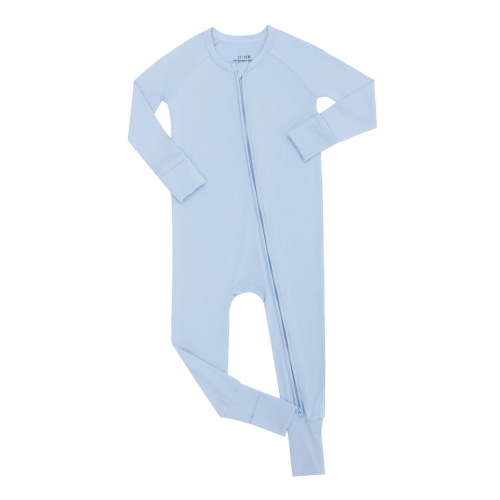 WIBACKER Baby Unisex Bamboo Viscose Pajamas with Mitten Cuffs-Boys Girls Front Zip Long Sleeve Footless Sleepers