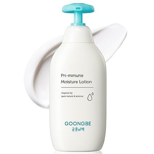 GOONGBE Pri-mmune Moisture Lotion - Korean Baby Body Moisturizer - Hypoallergenic Moisturizing & Calming Daily Skincare for Dry Skin - Fast Absorbing, Naturally Derived Non-Greasy Lotion, 11.8 oz.