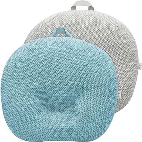 Strechy Newborn Lounger Cover, Removable and Ultra Soft Sung Fitted Baby Lounger Slipcover by BlueSnail (2 Pack, Lake Blue+Light Gray)