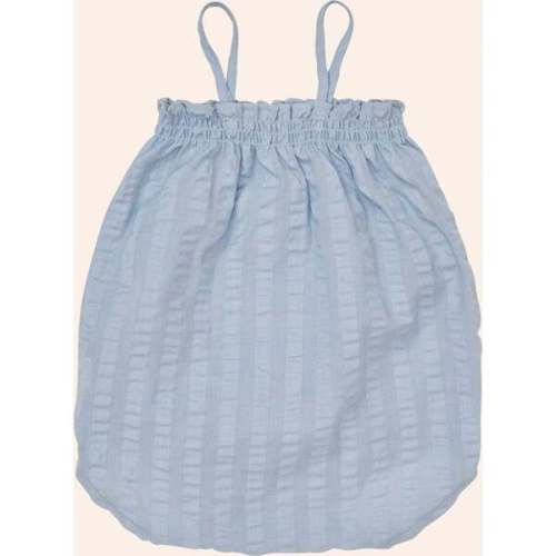 Tiburon Ruffled Smock Neck Strappy Romper, Subdued Blue - Young Days | Maisonette