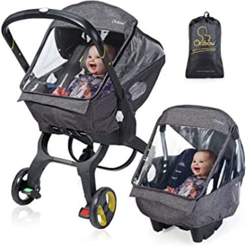 Universal Car Seat Rain Cover,Weather Shield for Infant Car Seat with Storage Bag, Side Ventilation & Handle Opening, Provides Extra Protect Baby During The Covid-19, Baby Travel Accessories(Black)