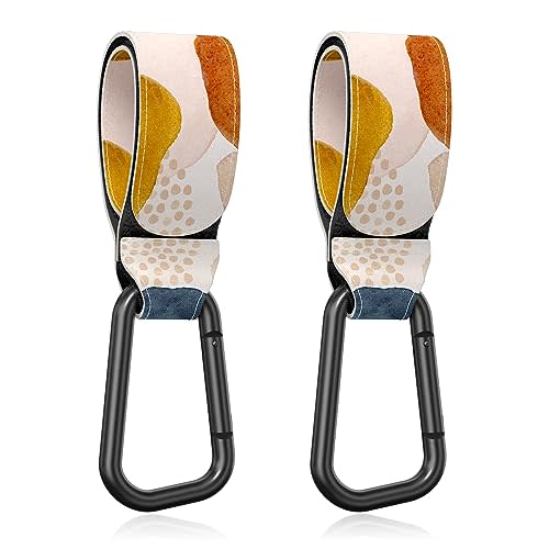 Gukeniu Baby Stroller Hooks for Hanging Bags, Universal Stroller Clips Accessories, Mommy Hook for Diaper Bag, Shopping Cart, Purse, Backpack - 2 Pack, Abstract Spots
