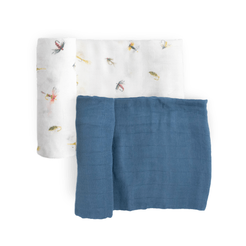 Deluxe Muslin Swaddle Blanket 2 Pack - Gone Fishing 2