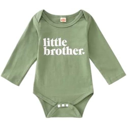 CM C&M WODRO Little Brother Newborn Outfit Baby Boy Announcement Bodysuit Lil Bro Onesie Romper Infant Coming Home Clothes