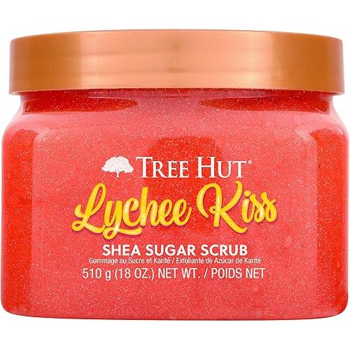 Tree Hut Lychee Kiss Shea Sugar Scrub | Exfoliating Body Scrub Removes Dead, Dry Skin for a Soft & Hydrated Feel | Nourishing Essential Body Care | 18 fl oz.