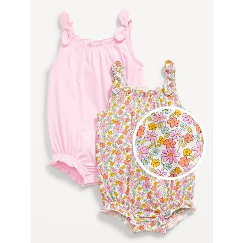 Sleeveless Tie-Bow One-Piece Romper 2-Pack for Baby