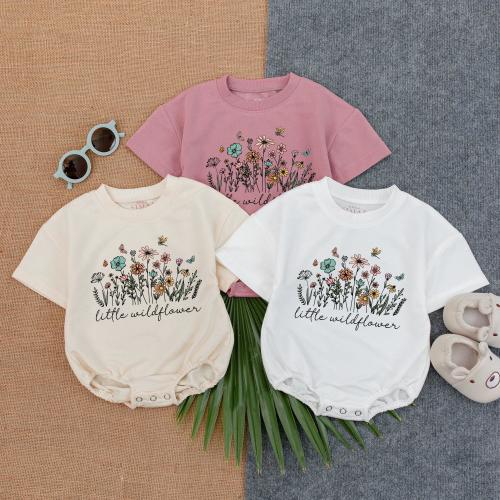 Little Wildflower Baby T-shirt Bubble Romper, Flower Baby Outfit, Boho Girl Clothes, Girl Outfit, Boho Baby Clothes, Baby Shower Gift Girl