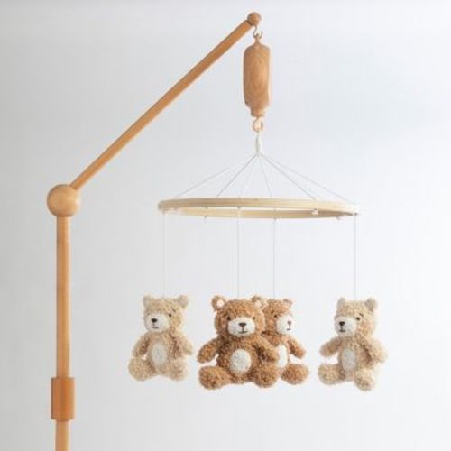 Living Textiles - Musical Mobile - Cuddly Bear, Brown