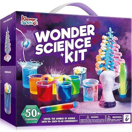 Klever Kits Wonder Science Kits- 50+ Experiments Educational Toys, STEM Activities with Growing Crystal Tree, Lab Science Toys, Gifts for Birthday Christmas for Kids Aged 6 7 8+