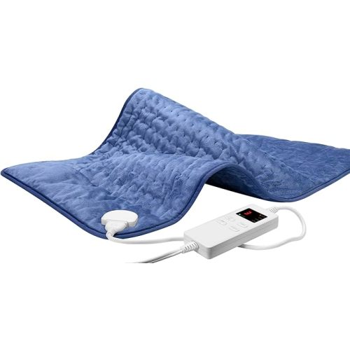 Electric Heating Pad for Back, Shoulder, Neck and Menstrual Pain Relief with 6 Timer & Temperature Options, Gift for Women, Peacock Blue